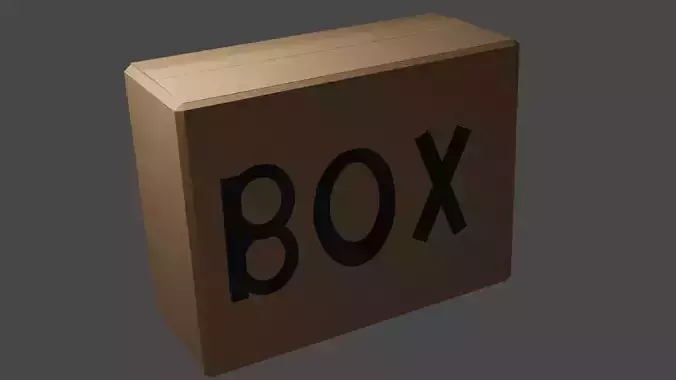 Ackage Cardboard Trapezoid Box Low-poly 3D model