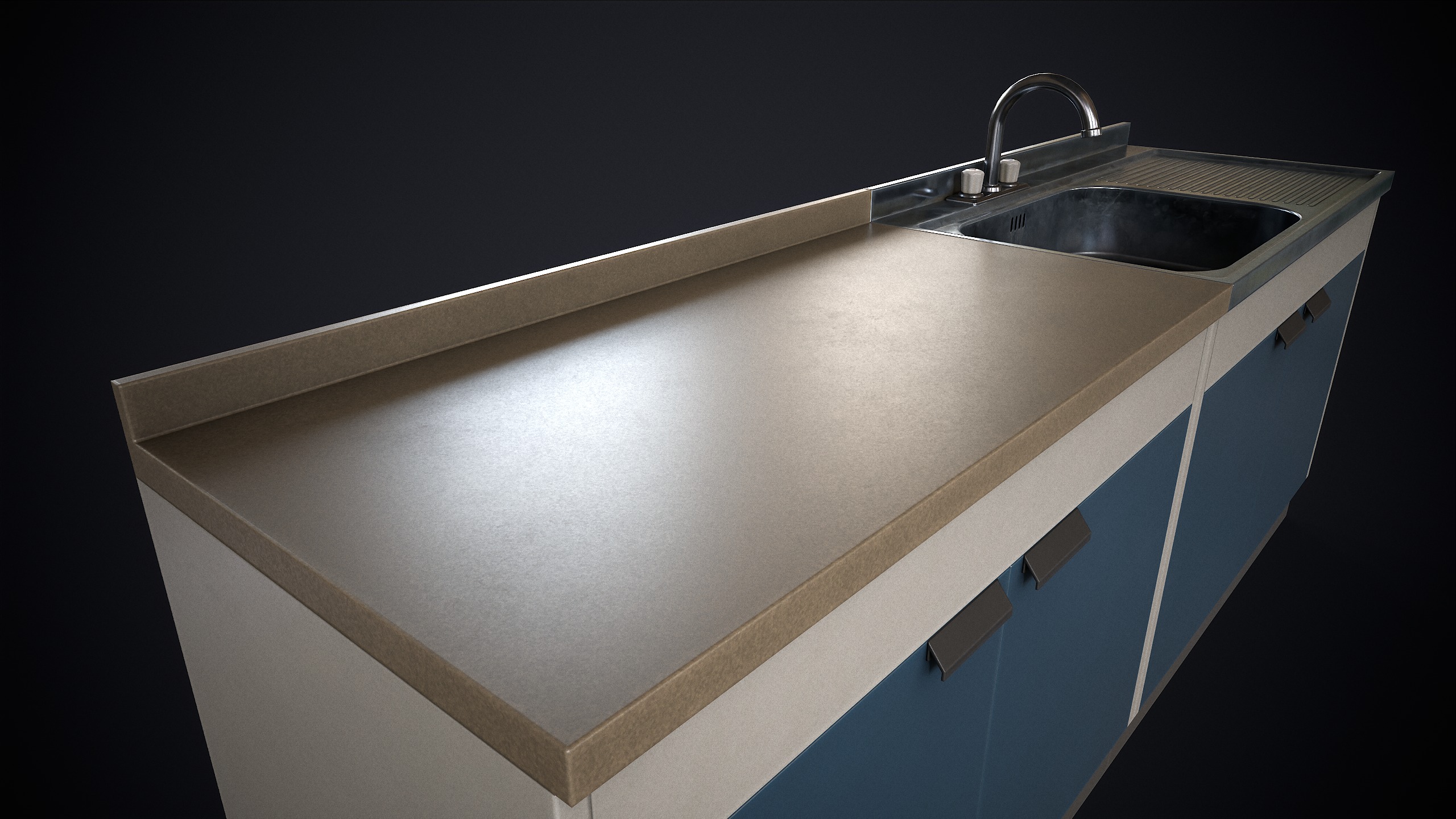 Simple kitchen set Low-poly 3D model_6