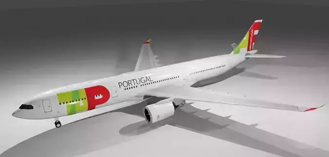 TAP Air Portugal Airbus a330-900neo model with cockpit Low-poly 3D model