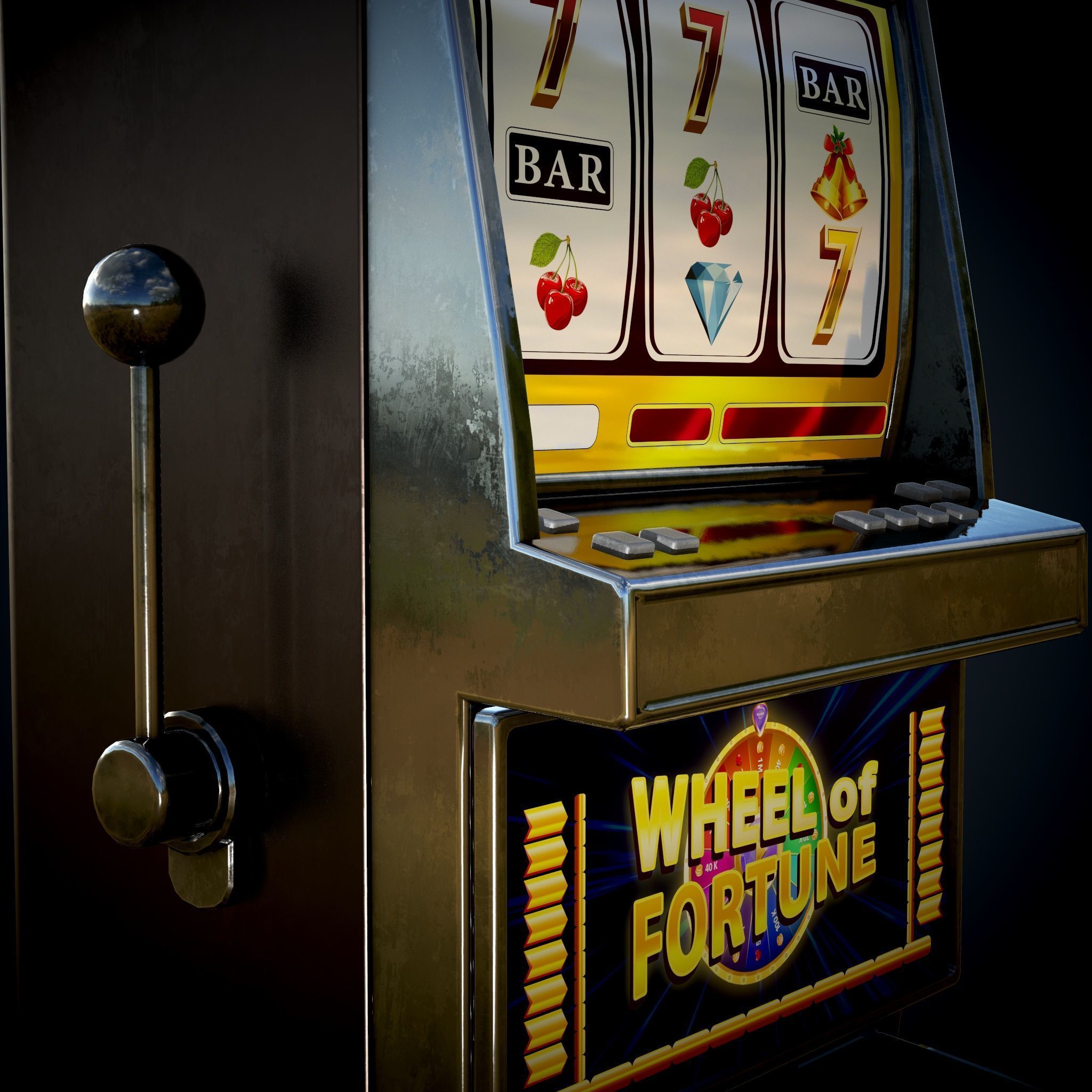 Solt Machine Cashino Games  Low-poly 3D model_6