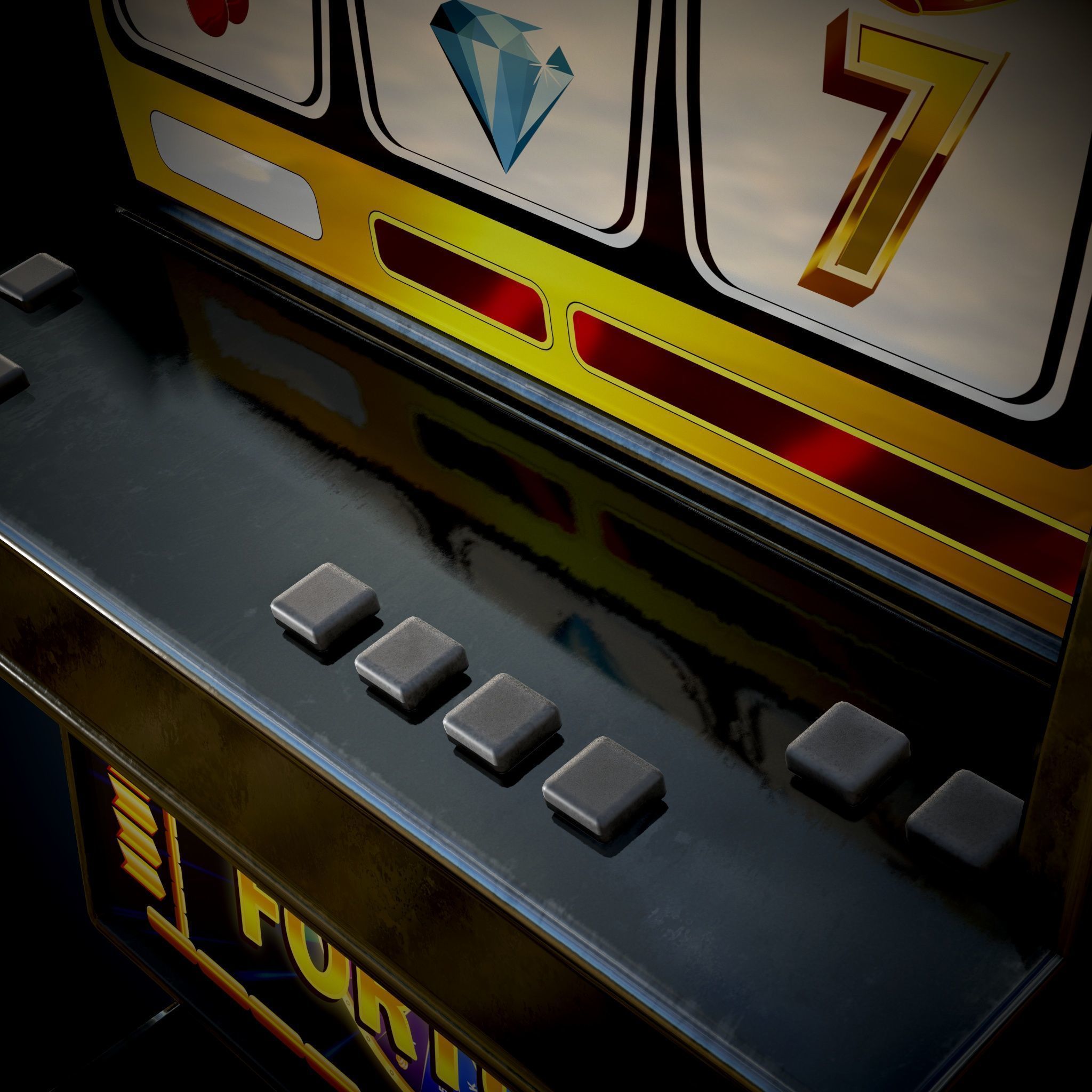 Solt Machine Cashino Games  Low-poly 3D model_7