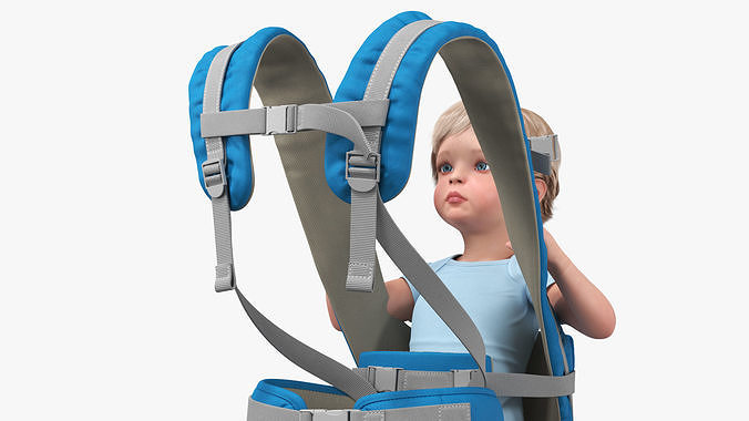 Toddler in Convertible Baby Carrier 3D model 7