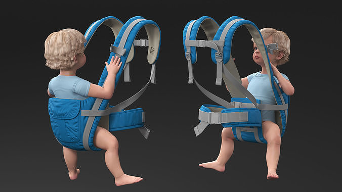 Toddler in Convertible Baby Carrier 3D model 4