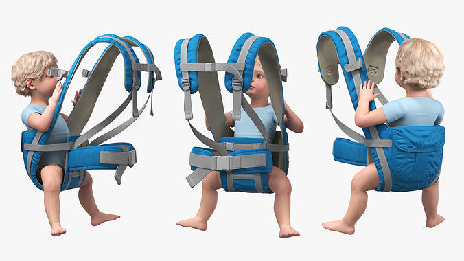 Toddler in Convertible Baby Carrier 3D model 5