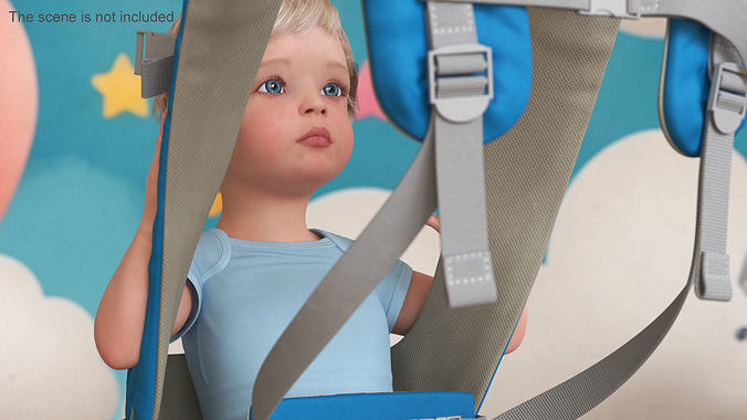 Toddler in Convertible Baby Carrier 3D model 2