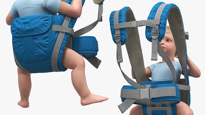 Toddler in Convertible Baby Carrier 3D model 6