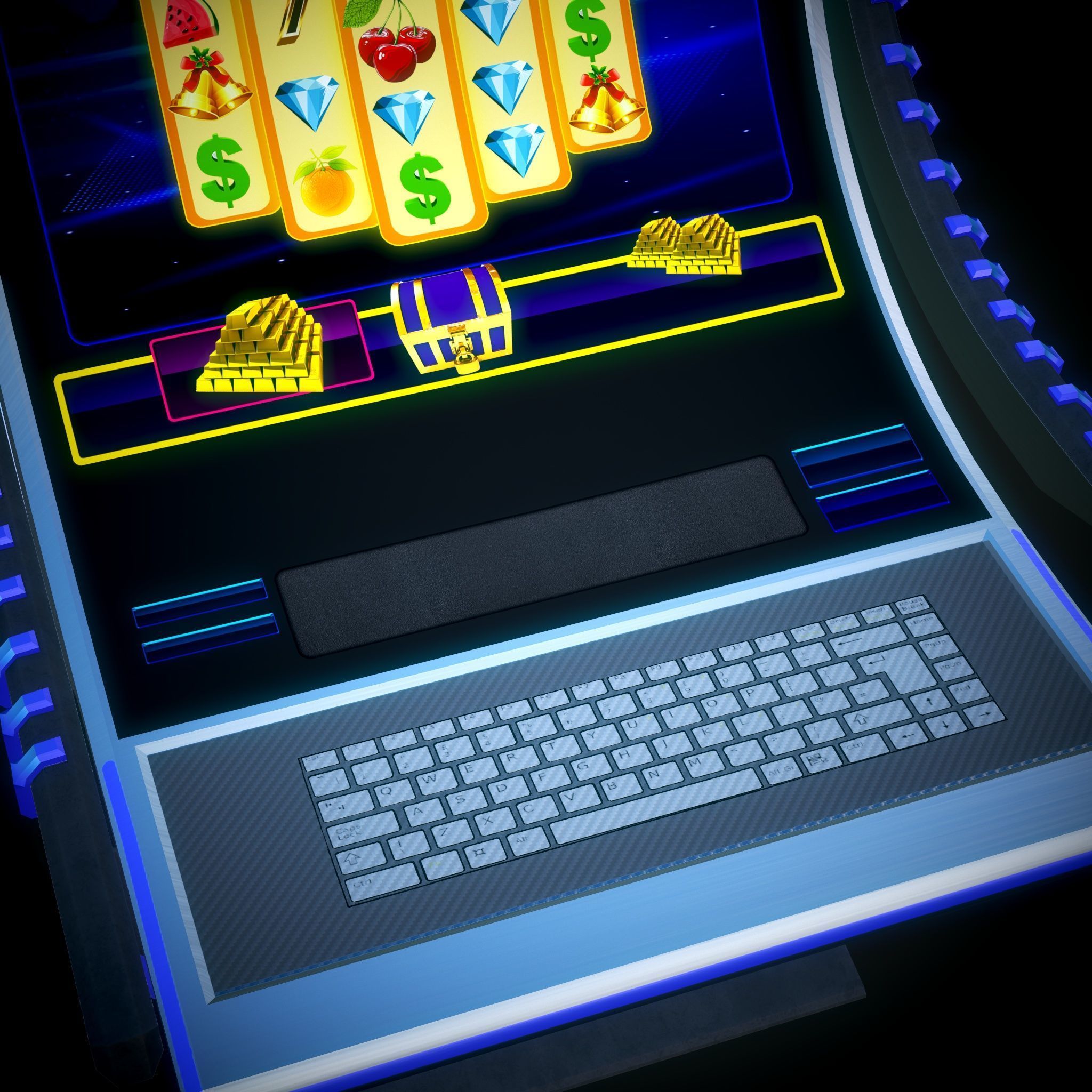 Slot Machine Cashino Games Low-poly 3D model_6