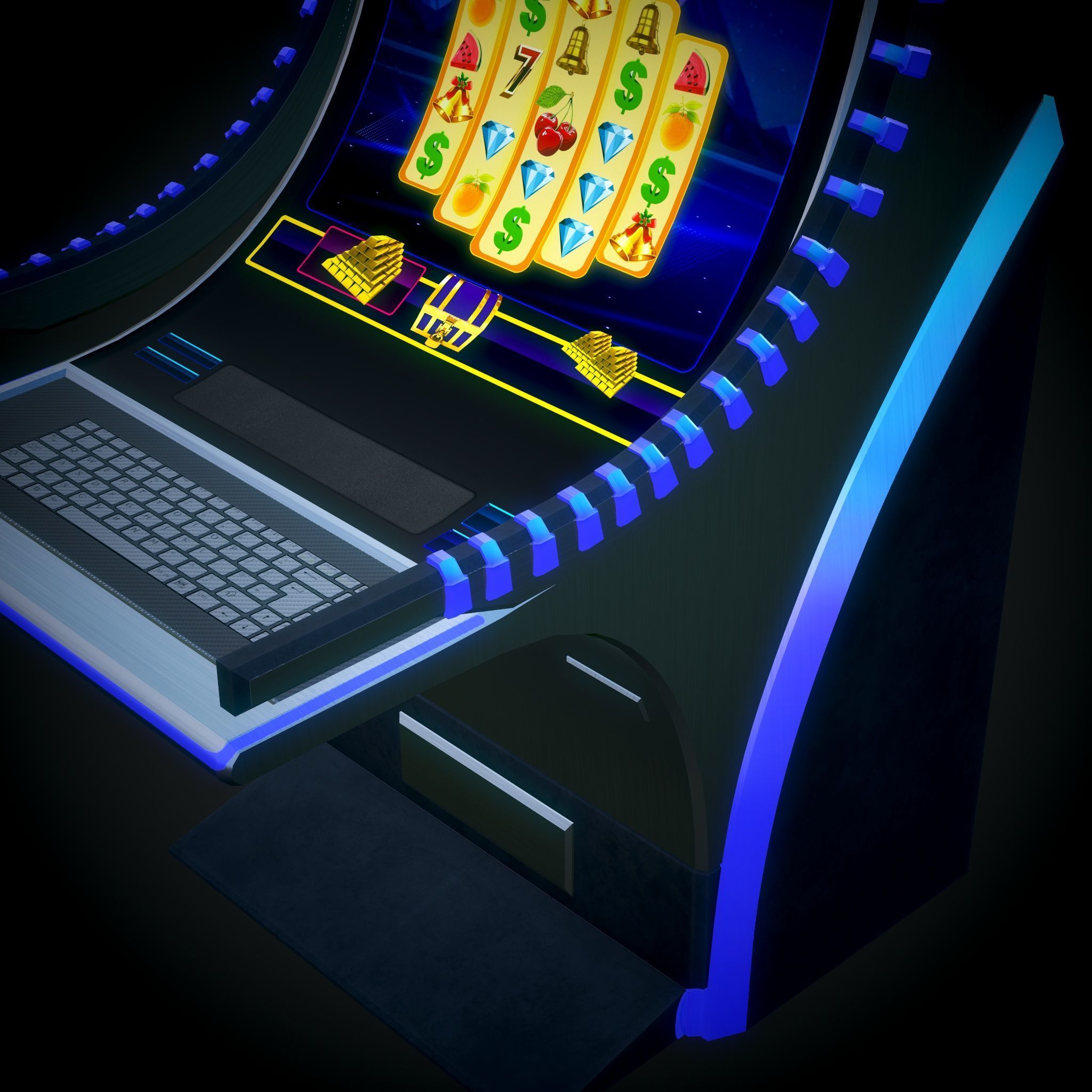 Slot Machine Cashino Games Low-poly 3D model_8