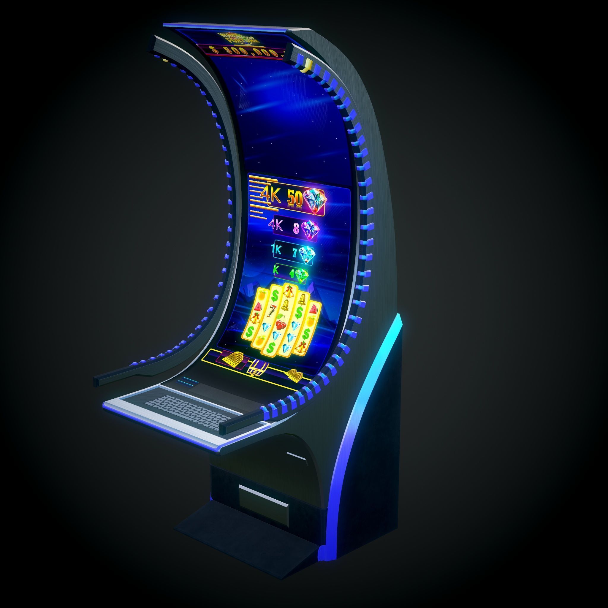 Slot Machine Cashino Games Low-poly 3D model_9
