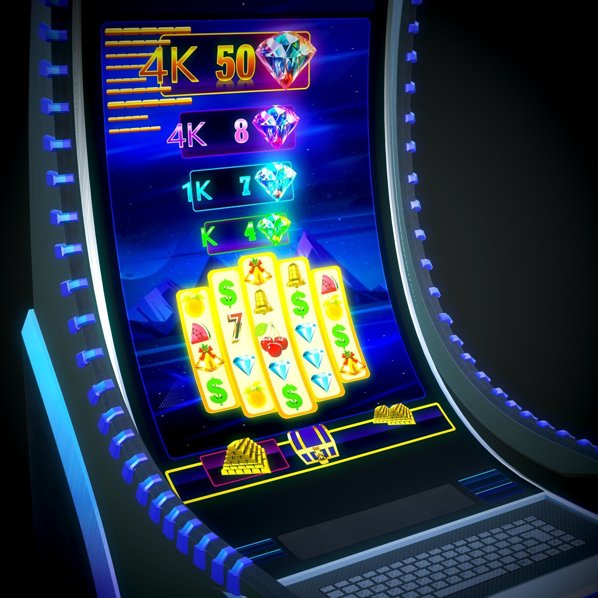 Slot Machine Cashino Games Low-poly 3D model_5