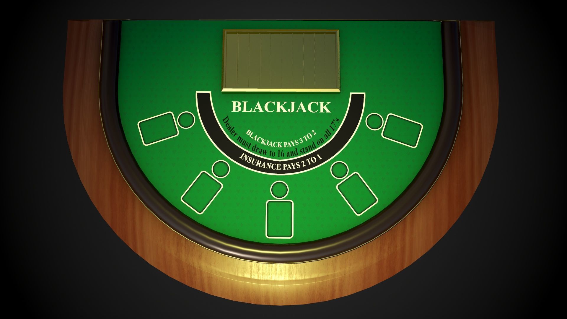 Black Jack Table gambling games Low-poly 3D model_3