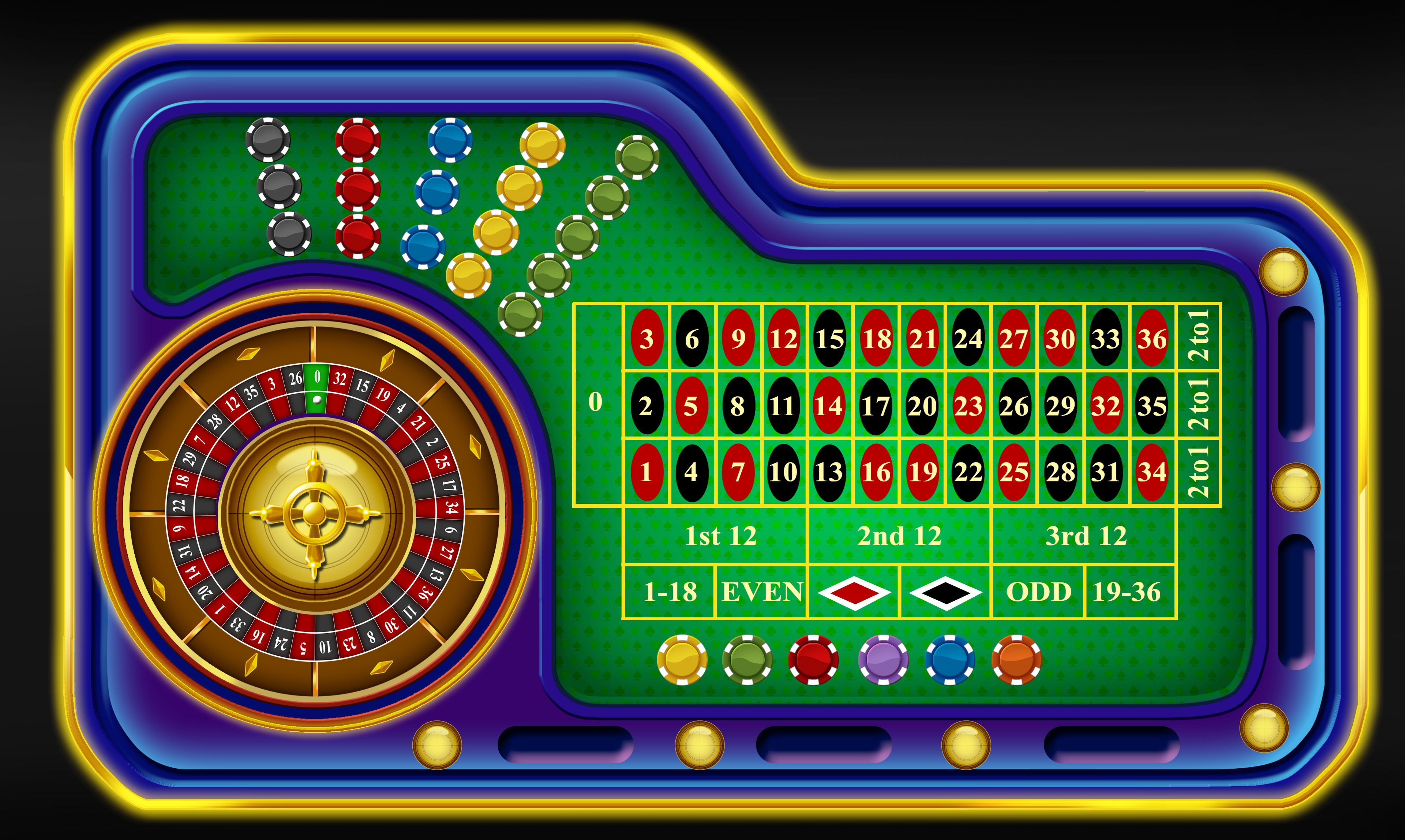 2D Roulette Table gambling games Texture_1