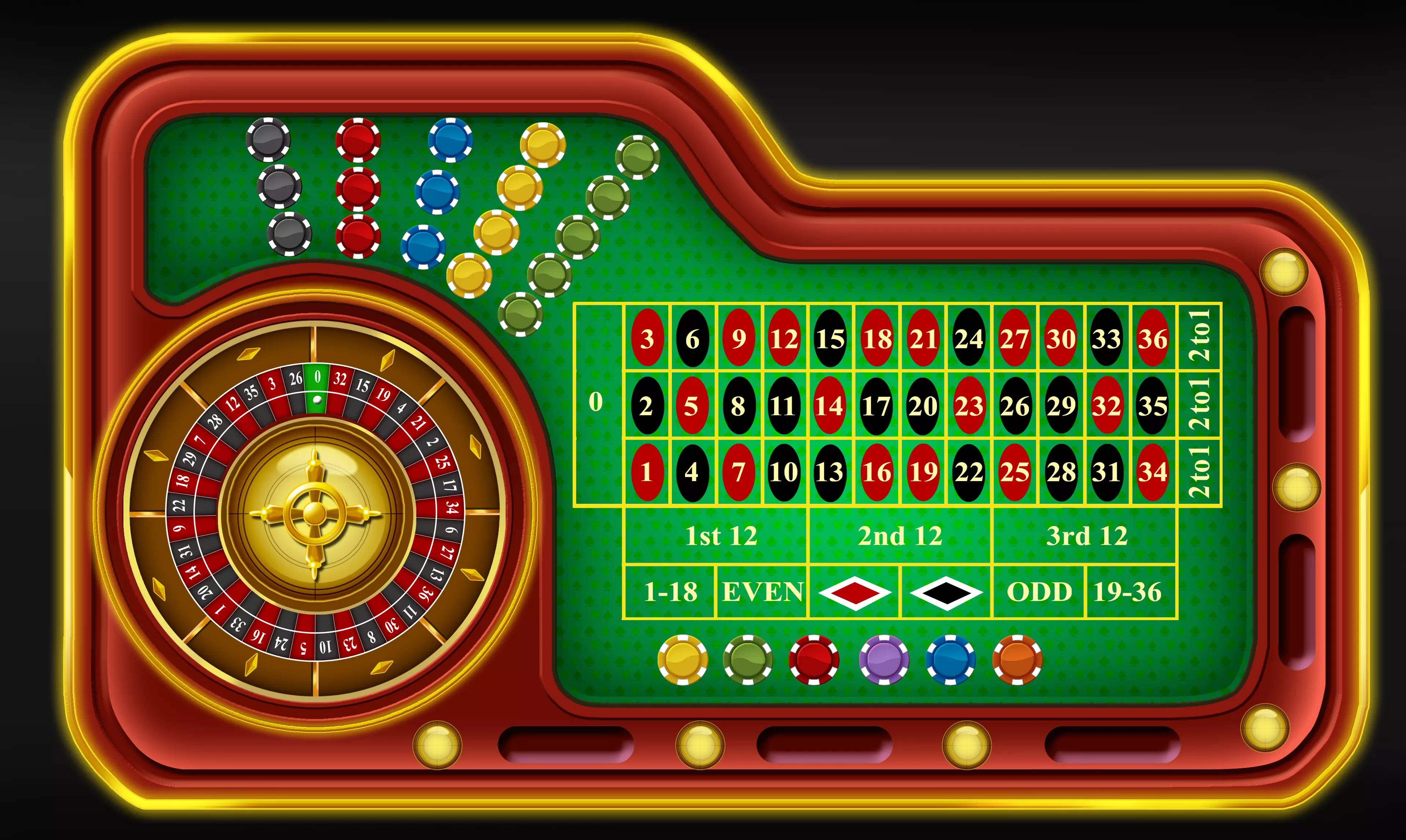 2D Roulette Table gambling games Texture_0