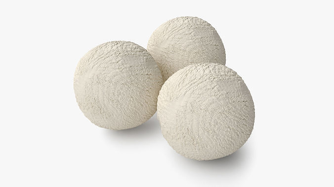Ice Cream Ball Vanilla 3D model 5