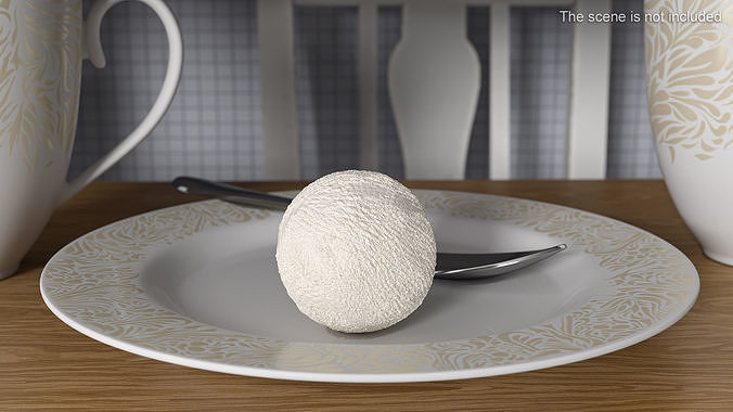 Ice Cream Ball Vanilla 3D model