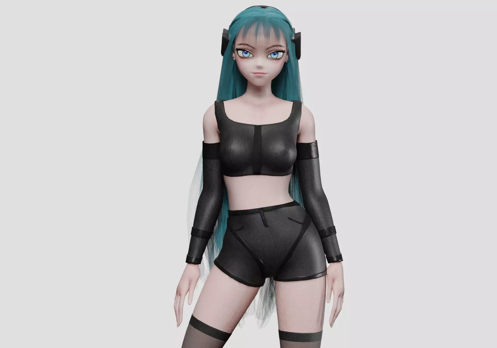 Basic sweet girl V37873 Low-poly 3D model