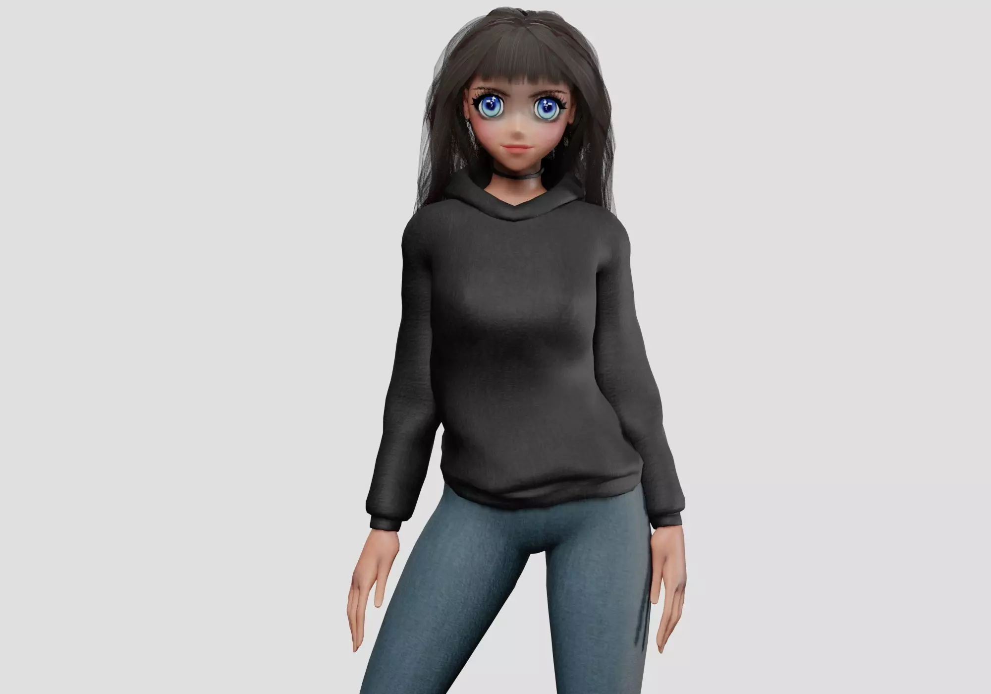Basic Beautiful girl V35279 Low-poly 3D model