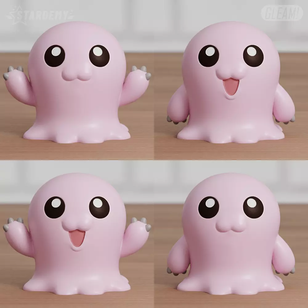 Mochimon Chibi 4 models Digimon Tentomon 3D print model_0