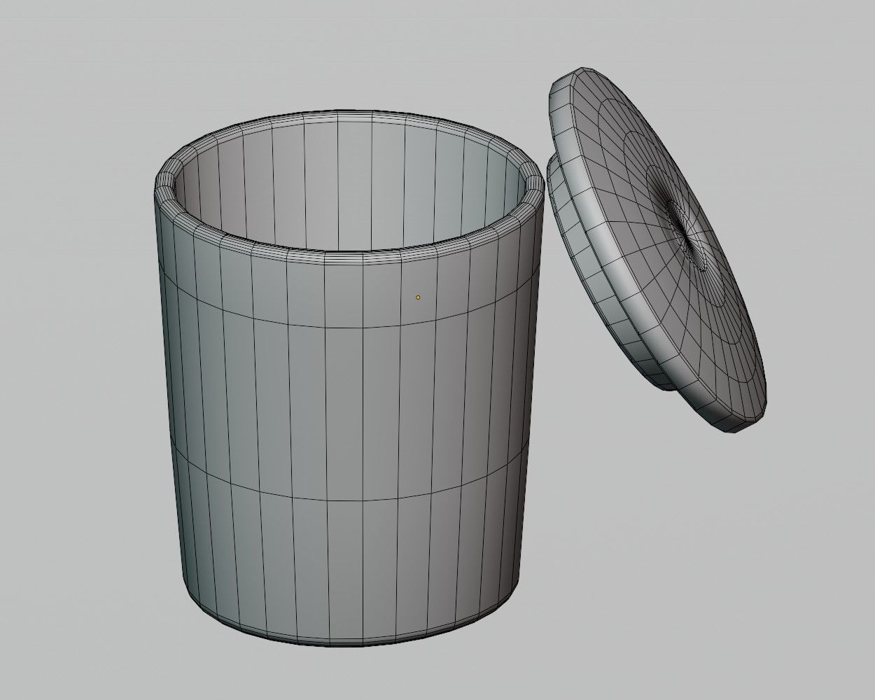 Cup with lid Low-poly 3D model_5