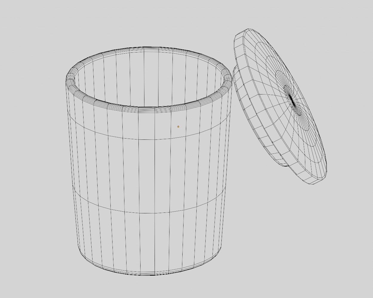 Cup with lid Low-poly 3D model_6