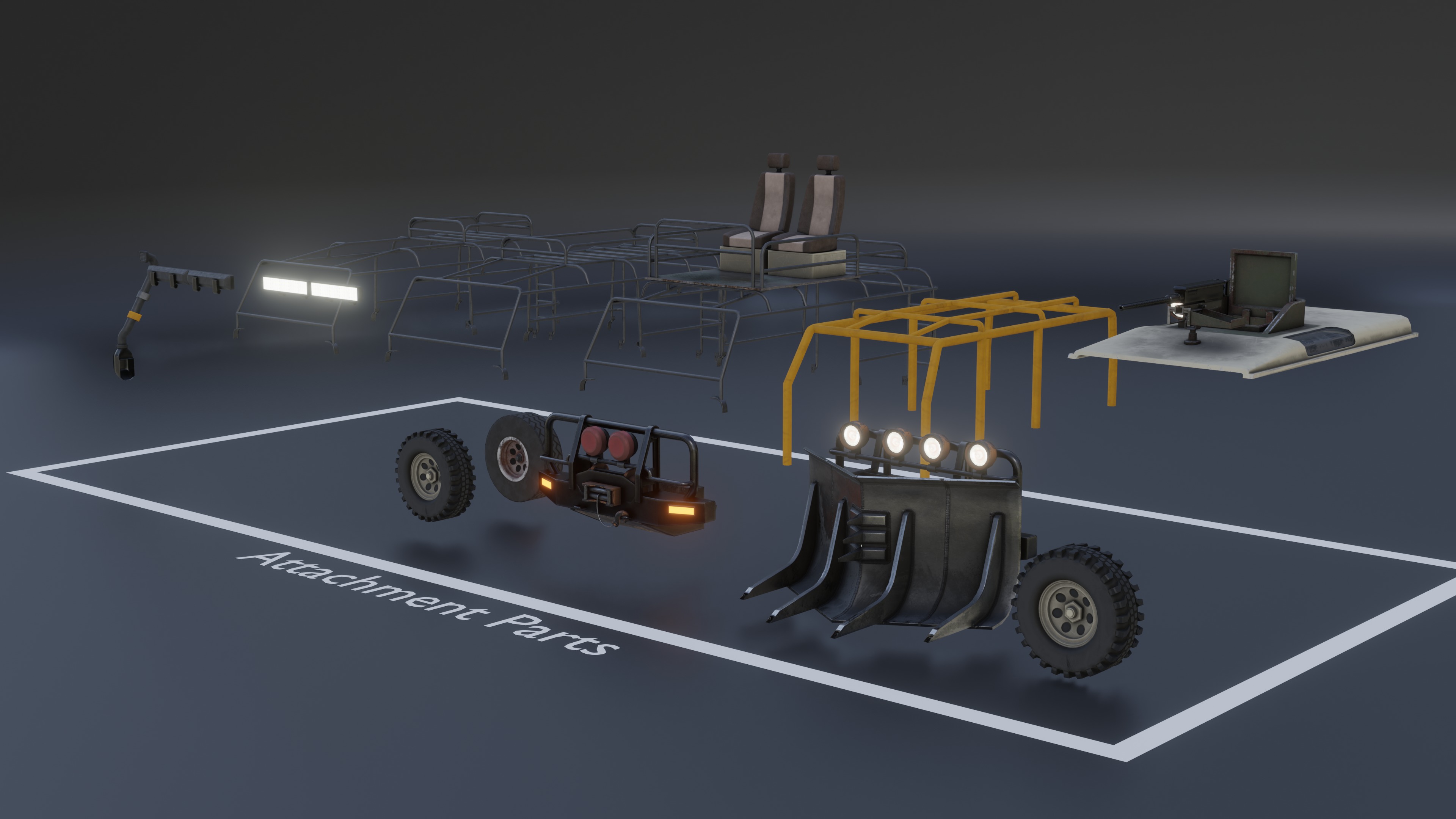 Ranover Offender With 13 Replaceable Attachments Low-poly 3D model_4