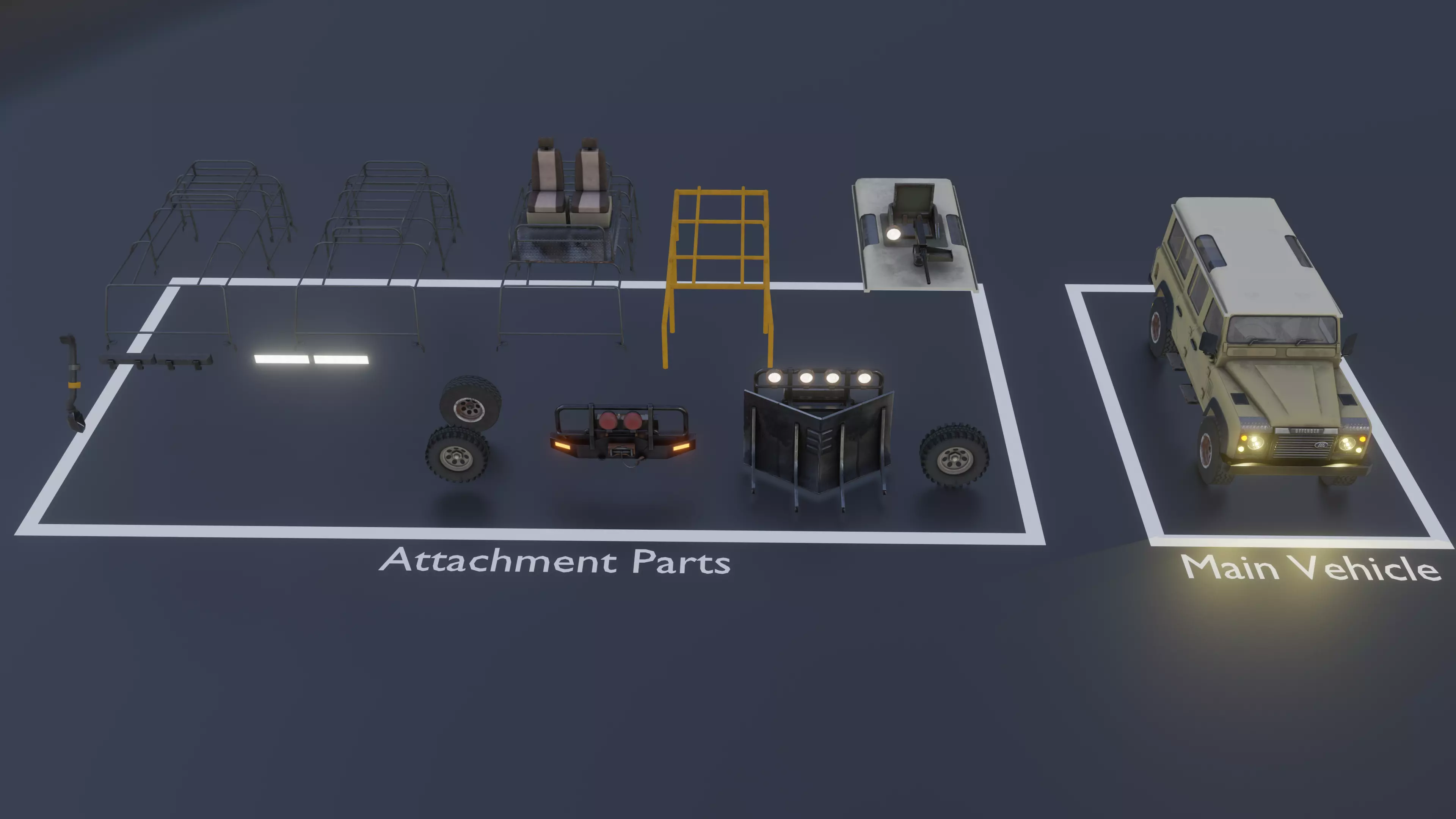 Ranover Offender With 13 Replaceable Attachments Low-poly 3D model_0