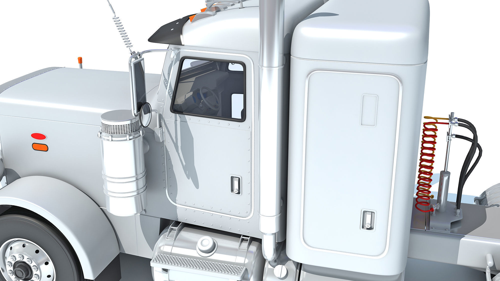 Generic Semi Truck Sleeper Cab 3D model_14
