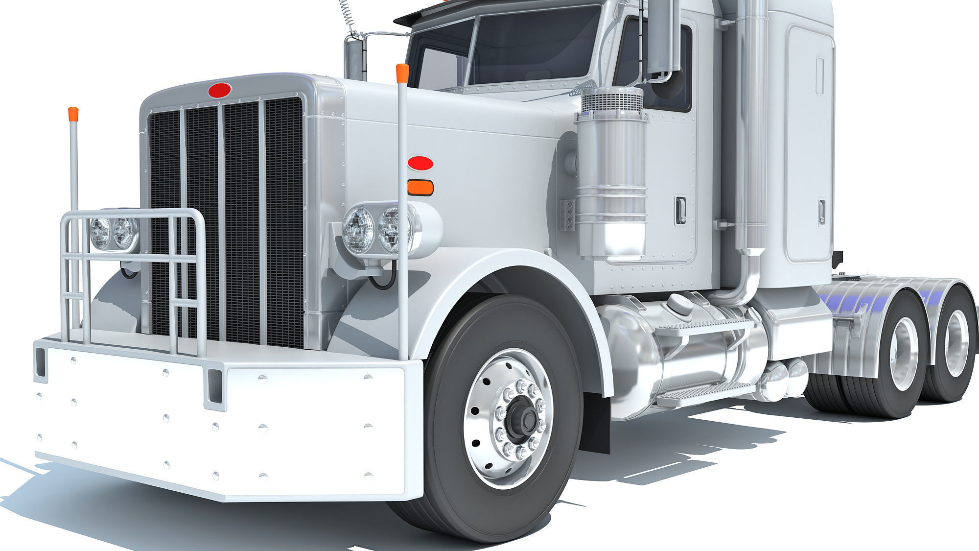 Generic Semi Truck Sleeper Cab 3D model_13