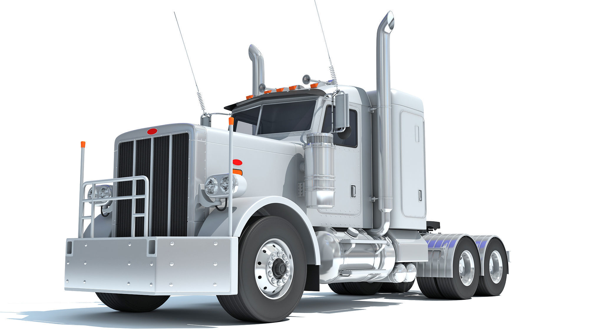 Generic Semi Truck Sleeper Cab 3D model_11