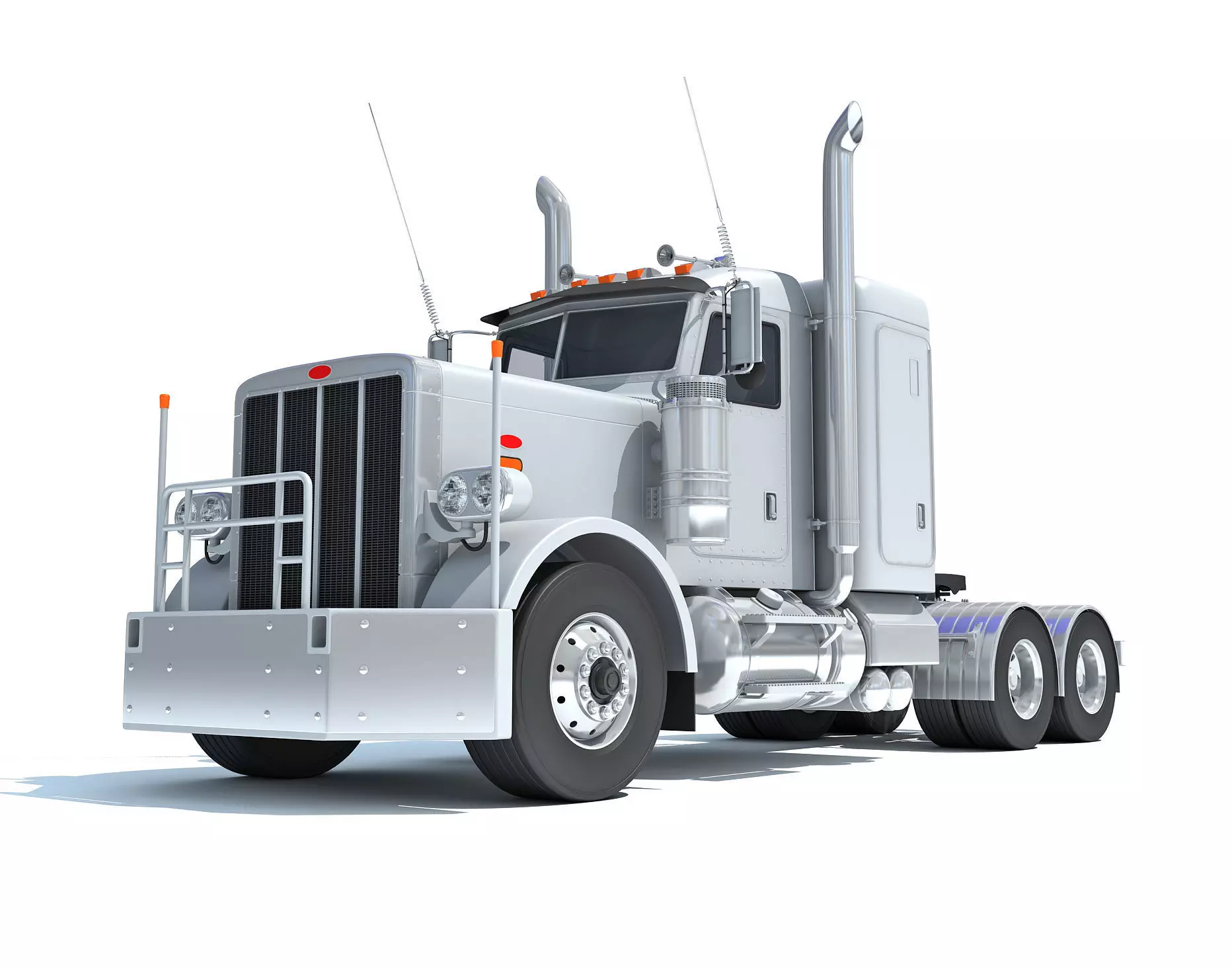 Generic Semi Truck Sleeper Cab 3D model_0