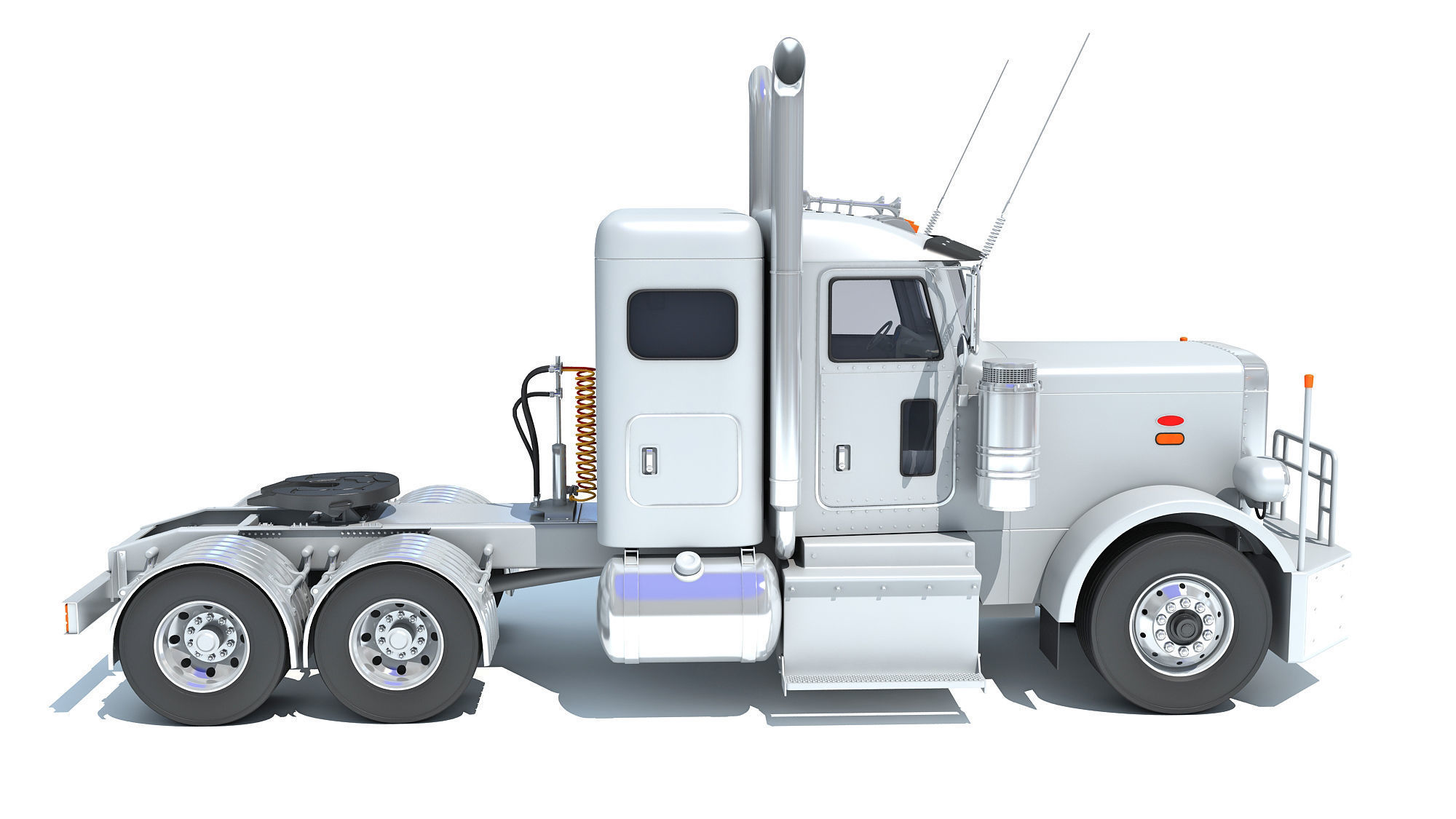 Generic Semi Truck Sleeper Cab 3D model_8