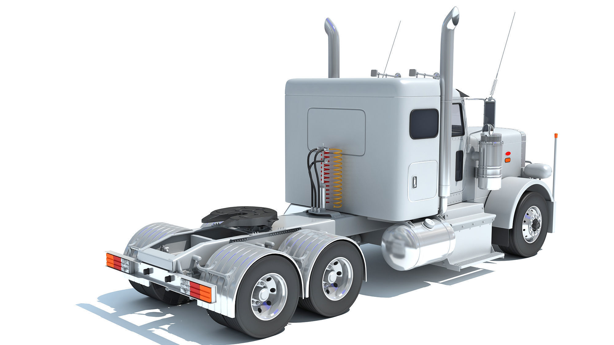 Generic Semi Truck Sleeper Cab 3D model_6
