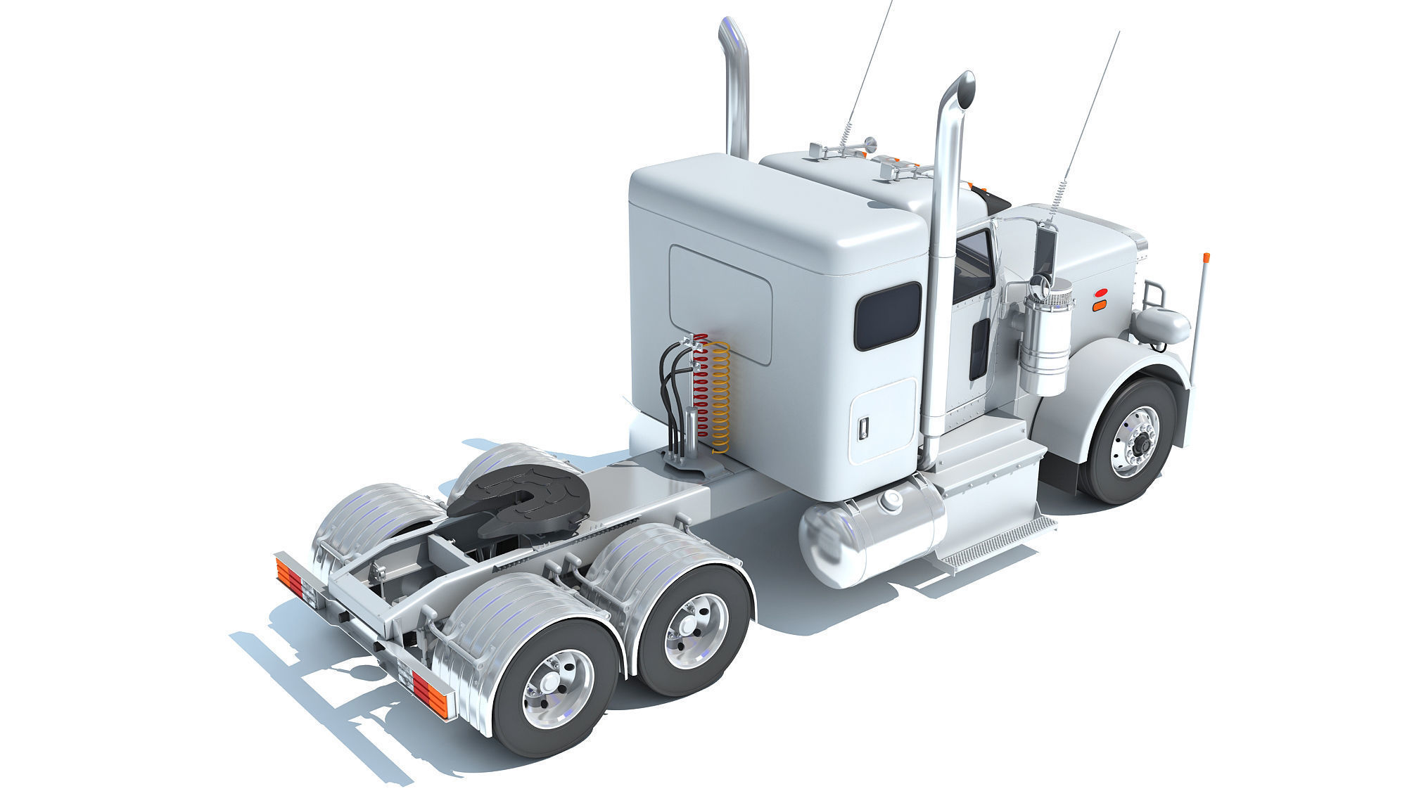 Generic Semi Truck Sleeper Cab 3D model_7