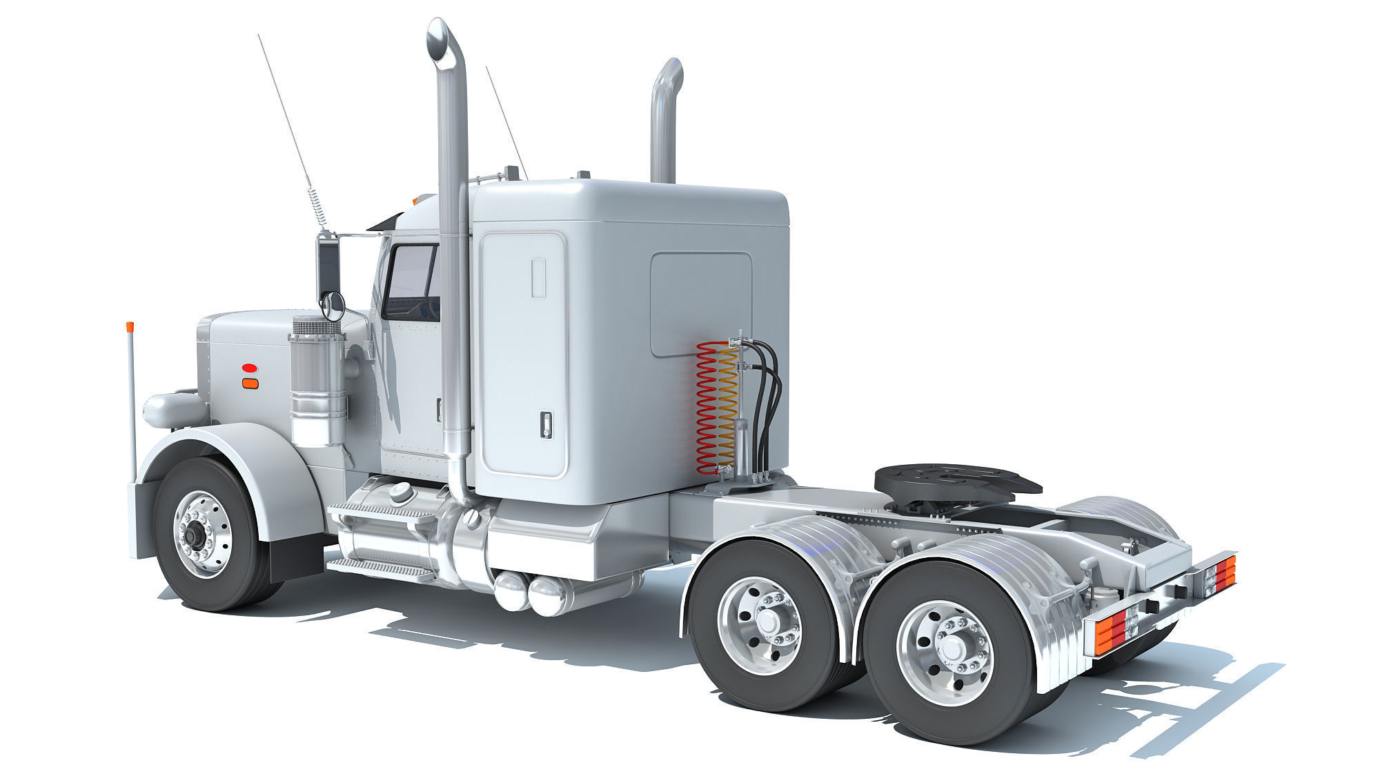 Generic Semi Truck Sleeper Cab 3D model_3