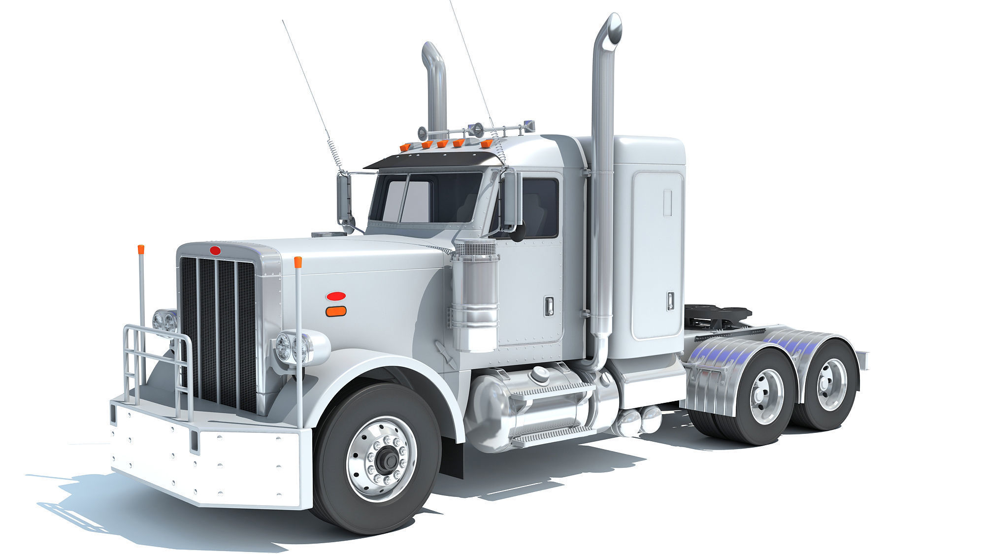 Generic Semi Truck Sleeper Cab 3D model_1