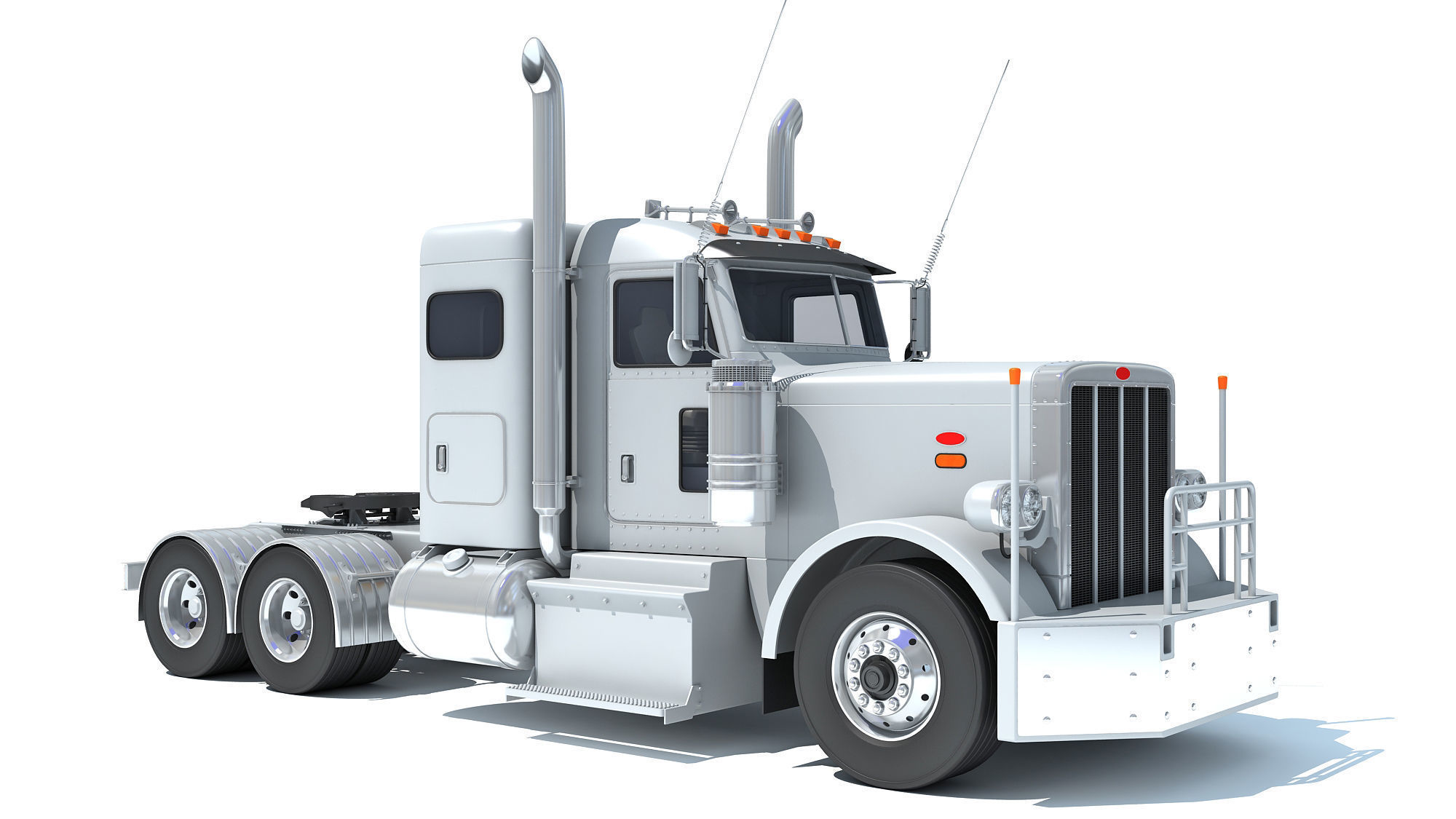 Generic Semi Truck Sleeper Cab 3D model_9