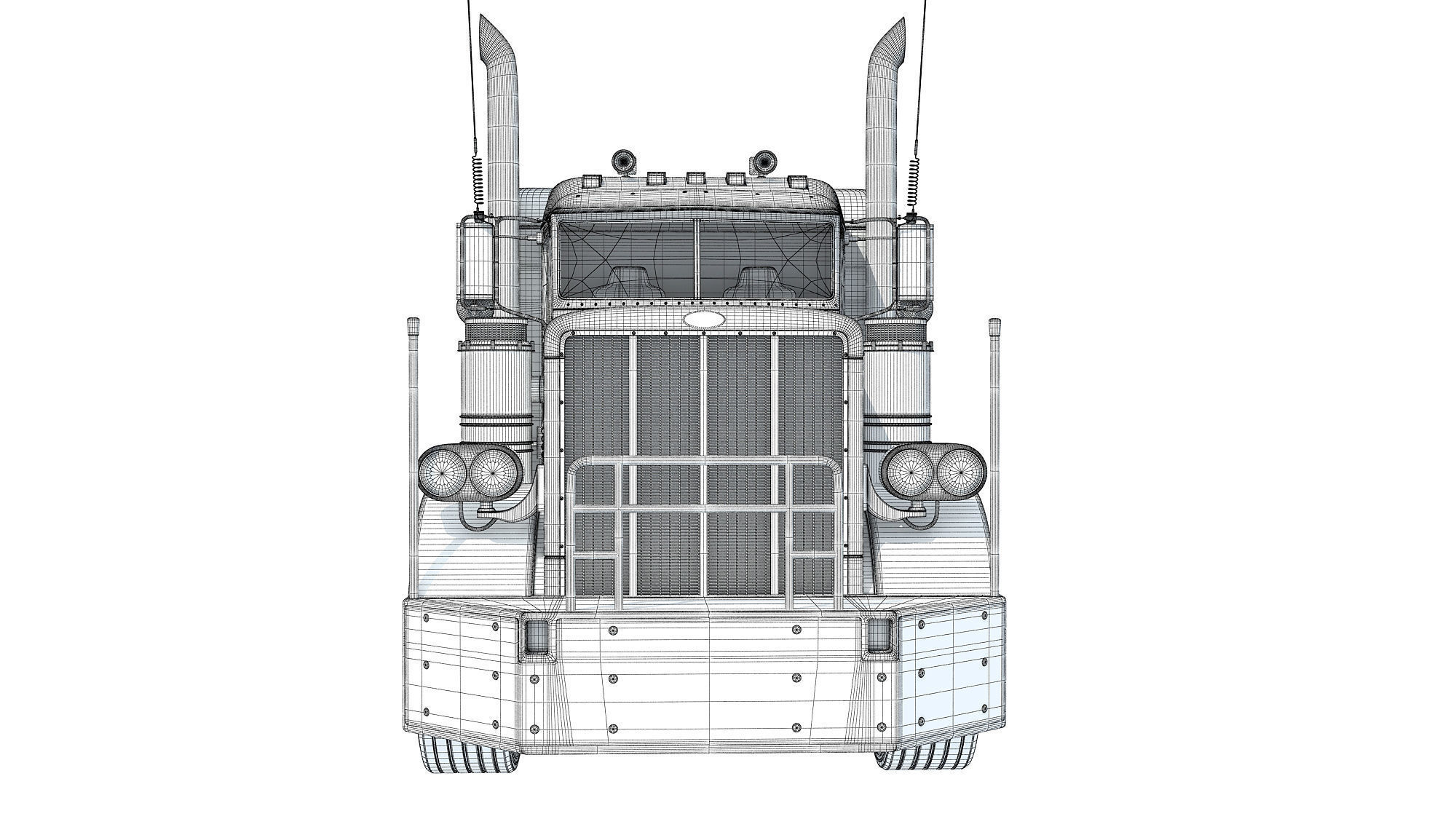 Generic Semi Truck Sleeper Cab 3D model_21
