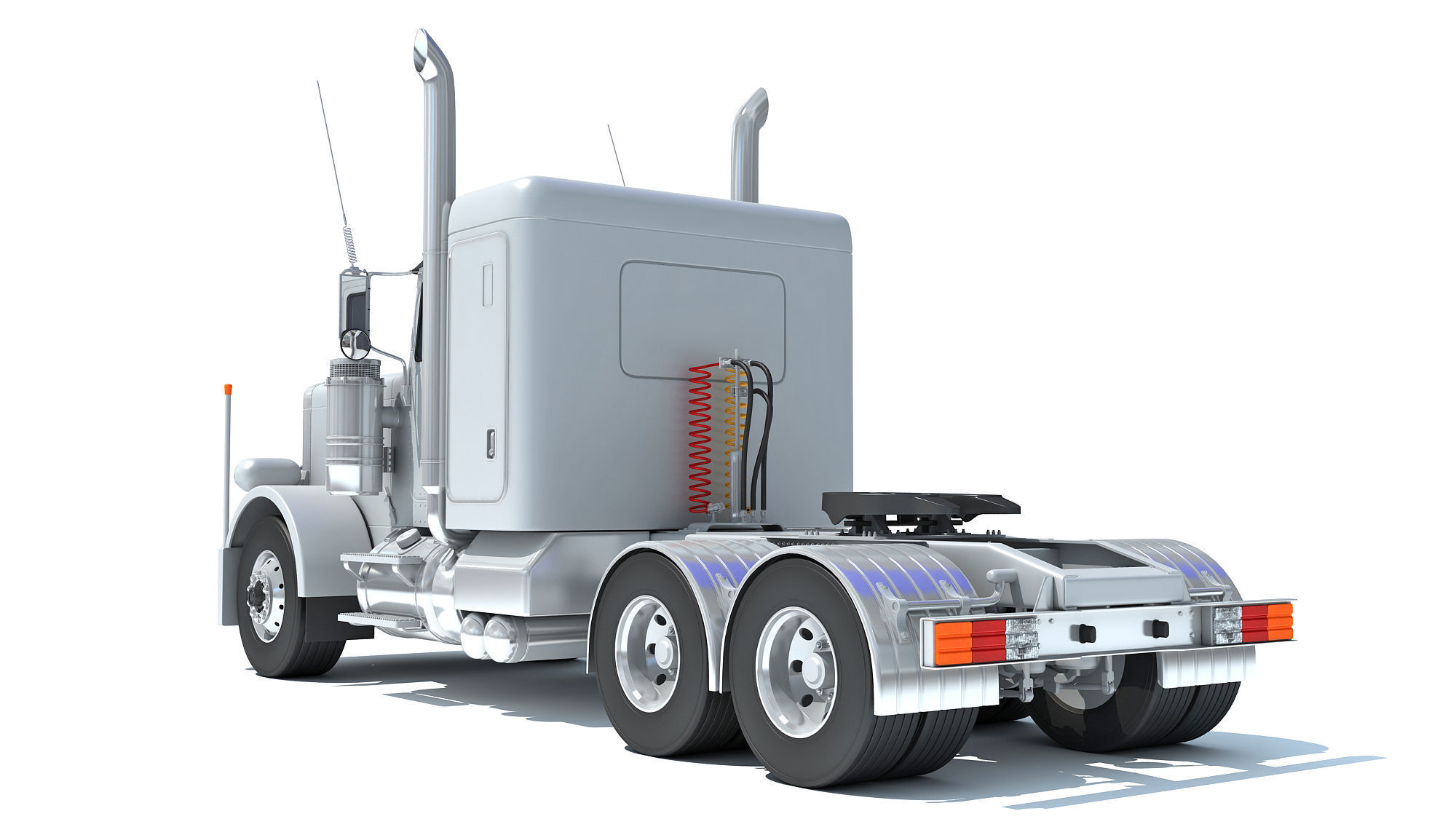 Generic Semi Truck Sleeper Cab 3D model_5