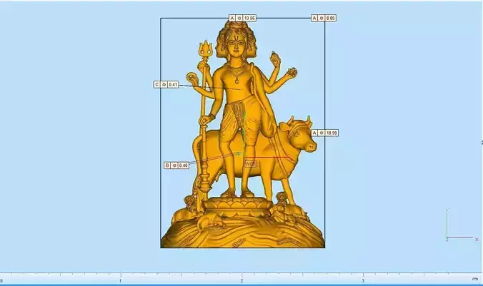 datta guru god idol pendent locket silver gold 2D print model