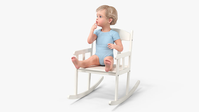 Boy Sitting in a Rocking Chair 3D model 5