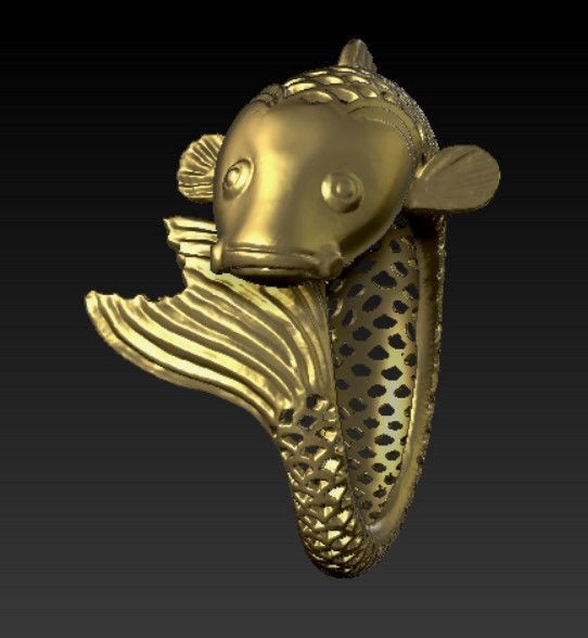 Fish ring14 3D print model_1