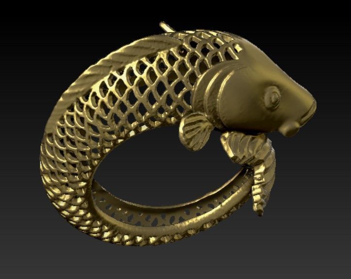 Fish ring14 3D print model_2