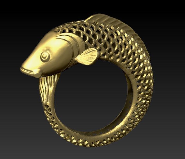 Fish ring14 3D print model_3