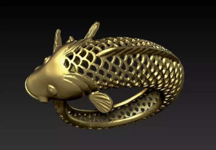 Fish ring14 3D print model_0