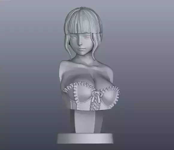 Waitress Figurine Bust Model STL 3D print model