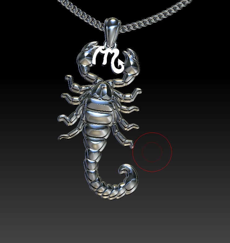 Scorpio Zodiac Sign Pendant print model 3D print model_7