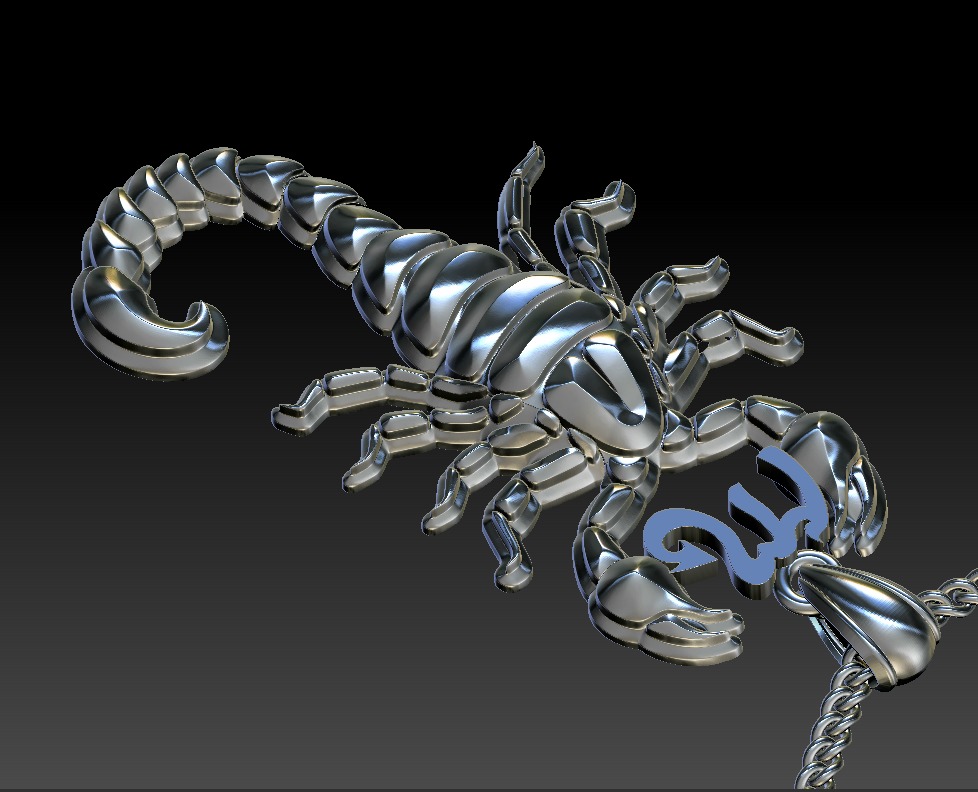 Scorpio Zodiac Sign Pendant print model 3D print model_2