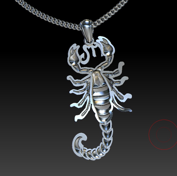 Scorpio Zodiac Sign Pendant print model 3D print model_6