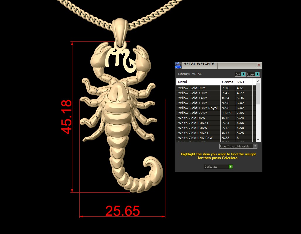 Scorpio Zodiac Sign Pendant print model 3D print model_1
