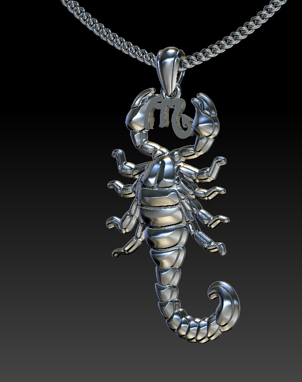 Scorpio Zodiac Sign Pendant print model 3D print model_3